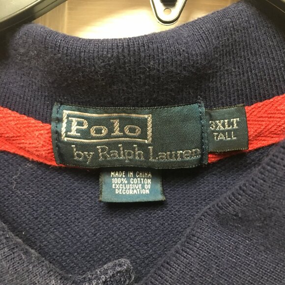 Vintage Polo Ralph Lauren Rugby Striped Polo 3XLT - Picture 4 of 14